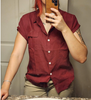 Women's Shirt with Rolled Cuffs and Half Sleeves