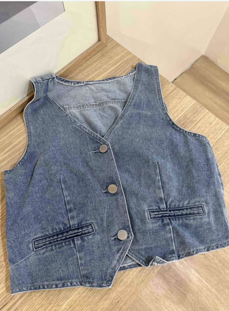 Causal Women's Denim Sleeveless Top