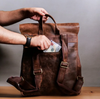 Vintage Brown Leather Backpack