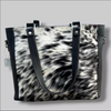 Black White Cowhide Fur Messenger Bag