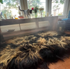 Large Sheepskin Rug Dark Brown Black