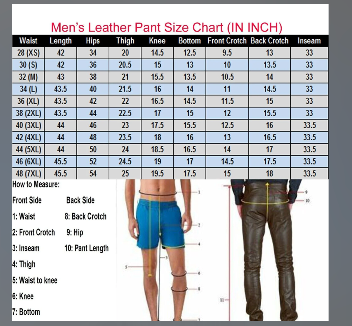 Men's Red Genuine Leather Pants Trouser