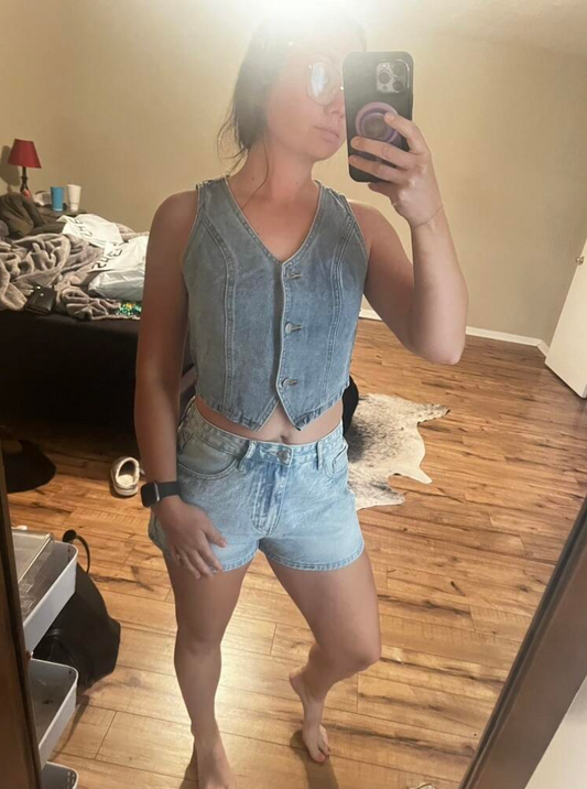 denim motorcycle vest