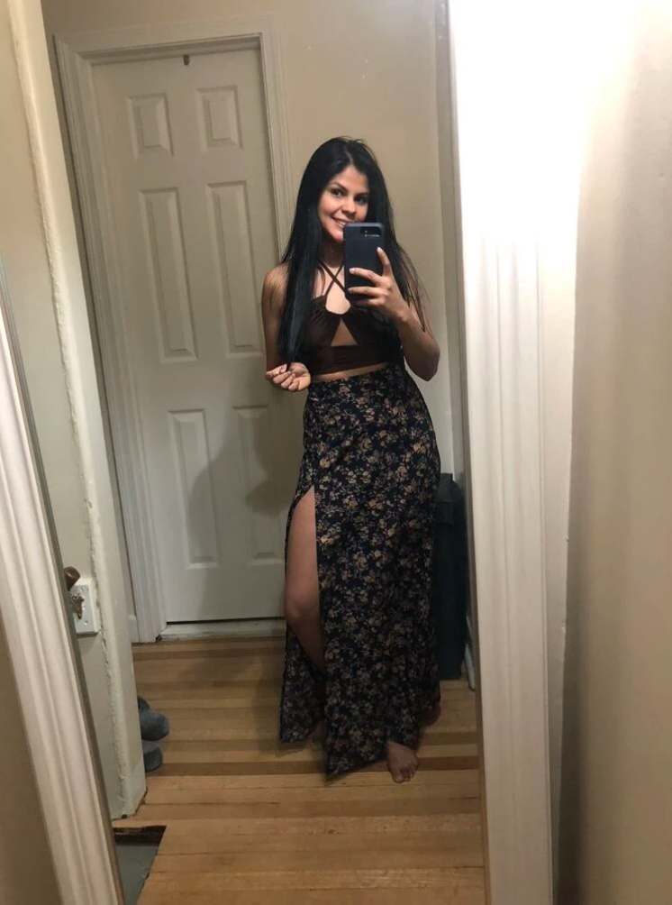 high waist split maxi skirt