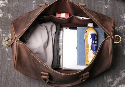 Leather Travel Business Duffle Bag