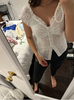 Frill Trim Camisole Tops With Lace