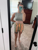 High Waisted Striped Cotton Summer Short