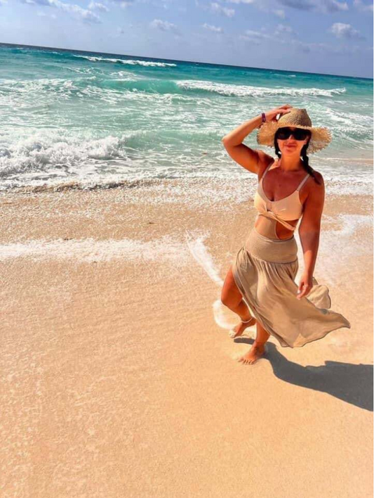 Swim Summer Beach Split Thigh Cover Up Skirt