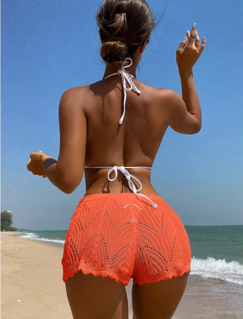 crochet shorts women beach summer