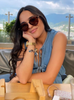 Sleeveless Lace-Up Denim Top