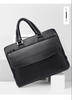 Black Leather Messenger Briefcase Bag