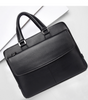Black Leather Messenger Briefcase Bag