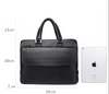 Black Leather Messenger Briefcase Bag