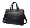 Black Leather Messenger Briefcase Bag
