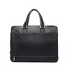 Black Leather Messenger Briefcase Bag