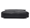 Black Leather Messenger Briefcase Bag