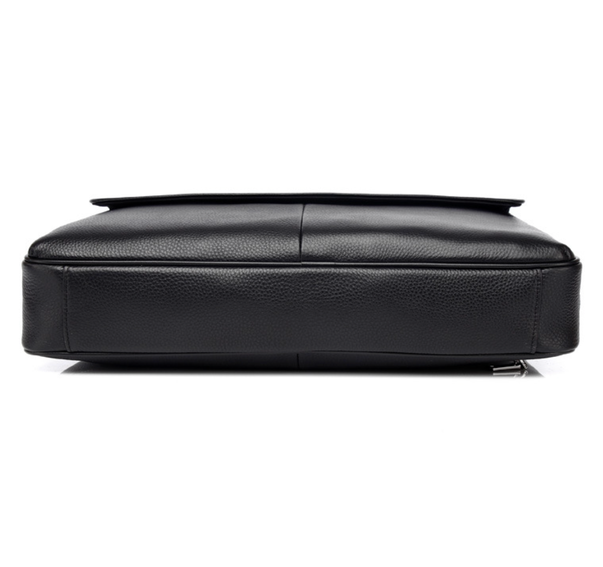 Black Leather Messenger Briefcase Bag