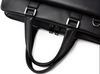 Black Leather Messenger Briefcase Bag