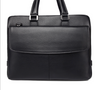 Black Leather Messenger Briefcase Bag