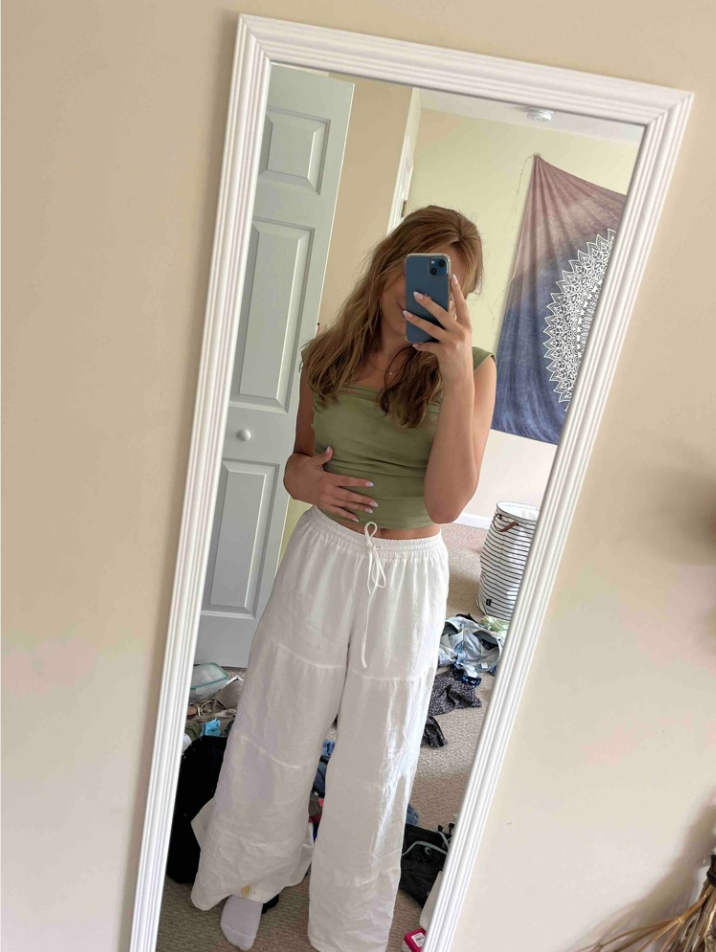 White Cotton Wide Leg Beach Pants for Women