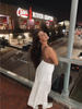White Cotton Wide Leg Beach Pants for Women