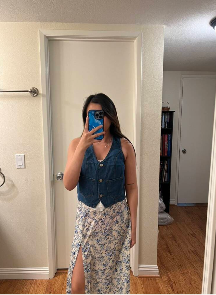 women sleeveless denim cropped vest casual