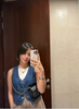 women sleeveless denim cropped vest casual
