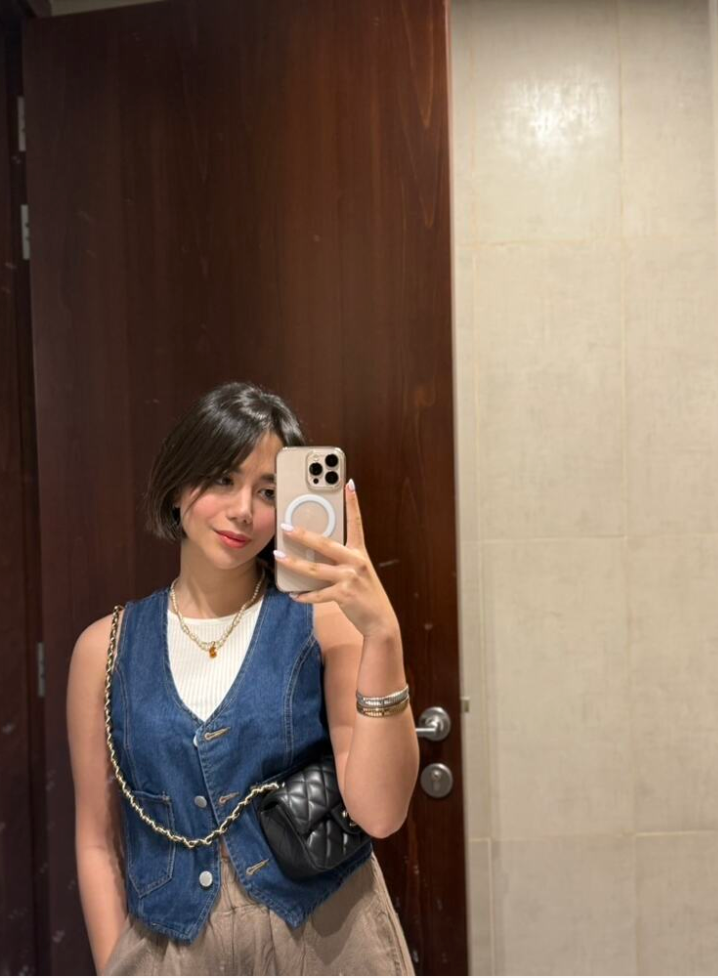 women sleeveless denim cropped vest casual