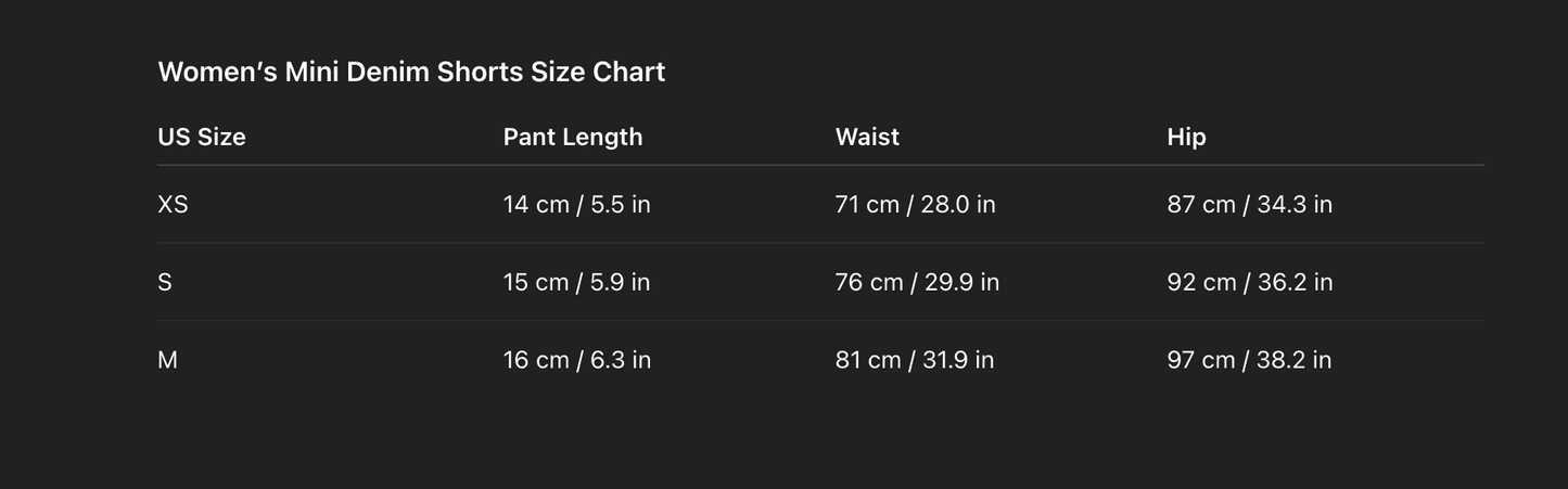 Mini Denim V-Cut Stretch Shorts for Women