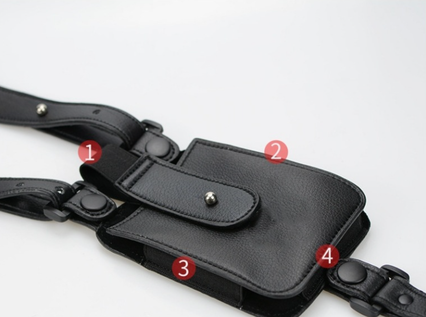 Leather Underarm Holster Wallet Mobile Phone Bag for Shoulder