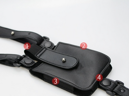 Leather Underarm Holster Wallet Mobile Phone Bag for Shoulder