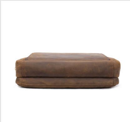 Brown Leather Briefcase Laptop Bag for Men