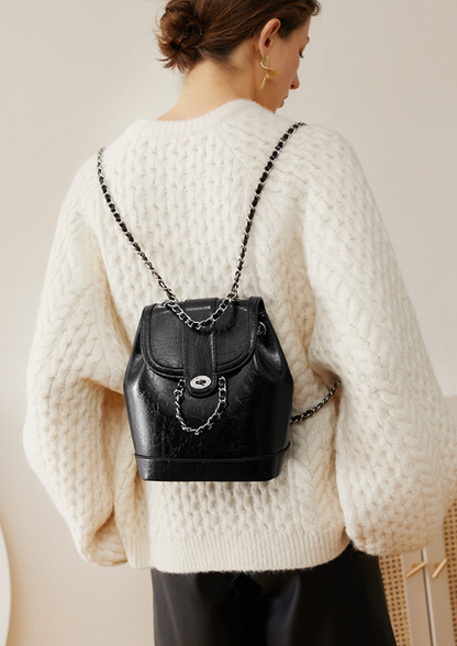 Genuine Leather Crossbody Backpack Purse for Women