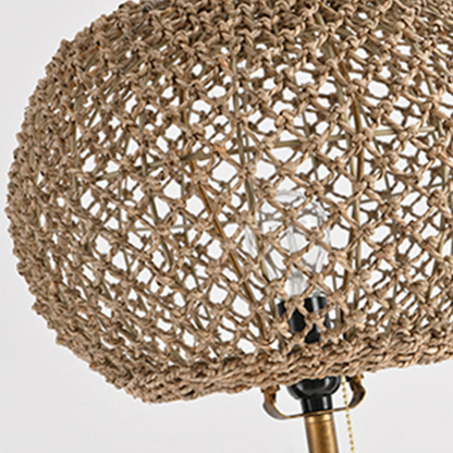 Handwoven Bamboo Floor Lamp Rattan Shade