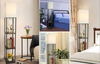 Corner Standing Lamp with Storage for Bedroom & Living Room
