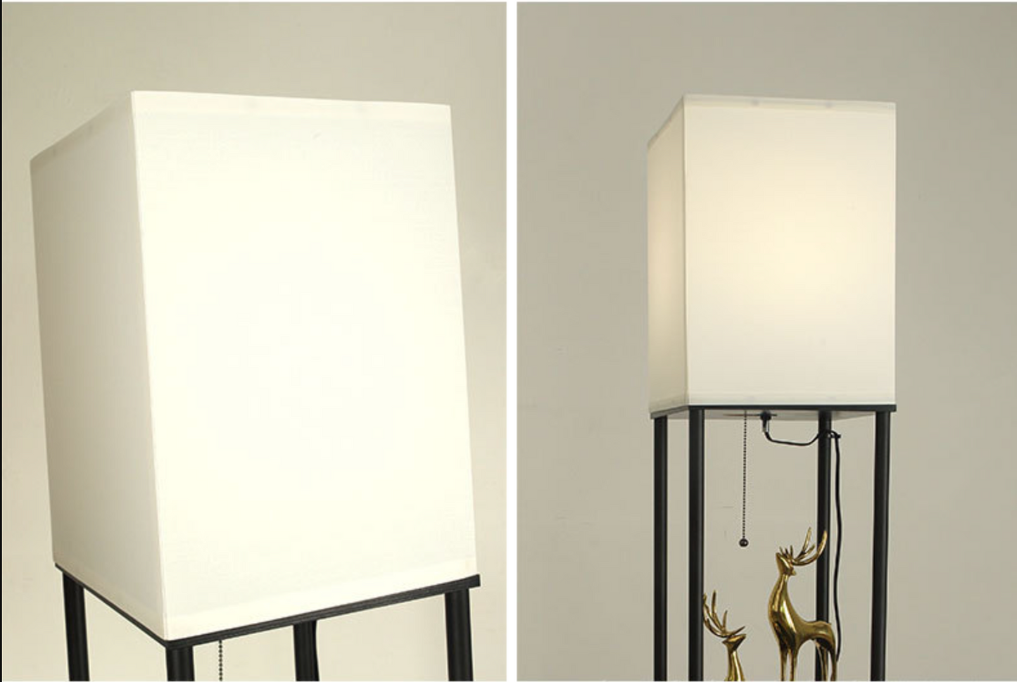 Corner Standing Lamp with Storage for Bedroom & Living Room