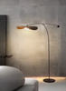 Modern Black and Gold Arc Floor Lamp Boho Hat Shade