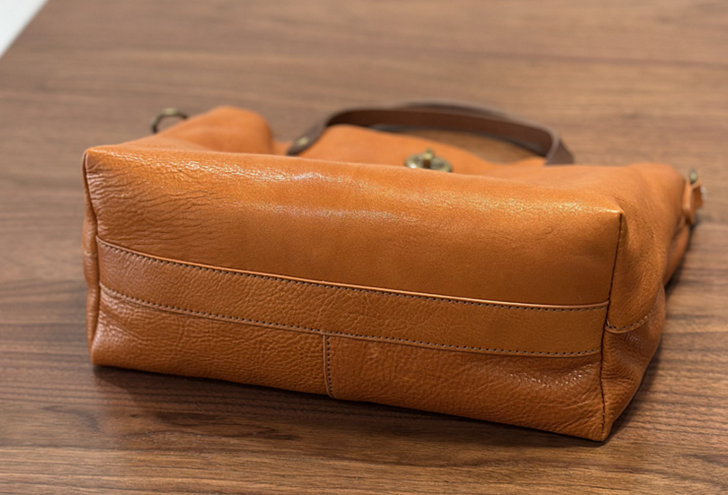 Real Leather Crossbody Office Purse with Strap