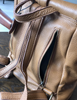 Black Leather Backpack for Women with Laptop Compartment