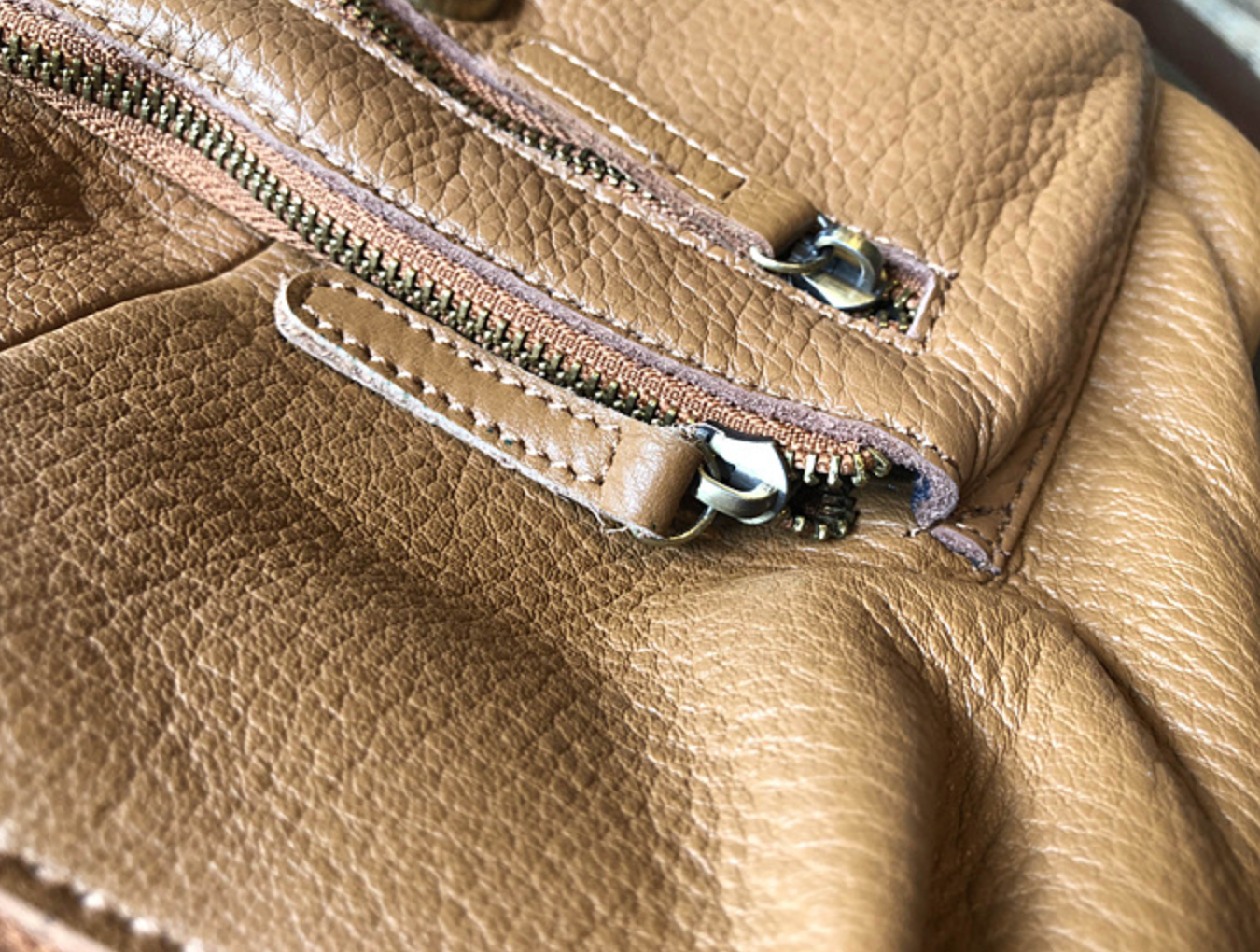 Black Leather Backpack for Women with Laptop Compartment