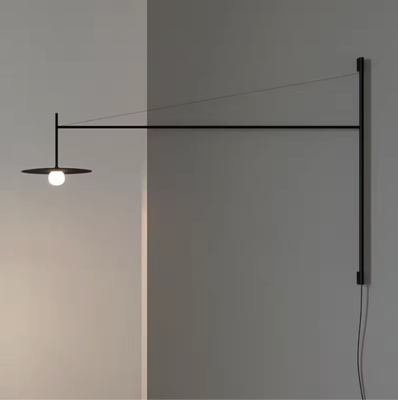 Nordic Adjustable Wall Lamp Minimalist With Frosted Glass Shade