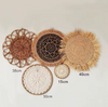 Handwoven Boho Raffia Straw Wall Hanging for Living Room