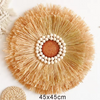 Round Woven Raffia Wall Decor Natural Straw Wall Hanging