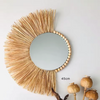 Round Woven Raffia Wall Decor Natural Straw Wall Hanging