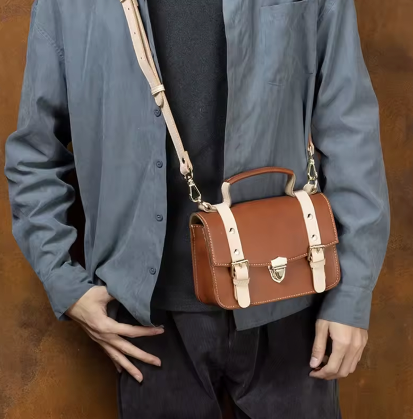 Women Genuine Leather Crossbody Office Bag