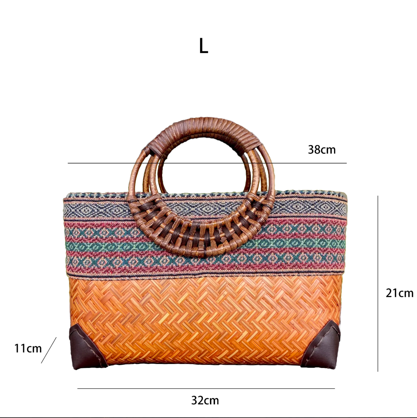 Retro Bamboo Woven Rattan Bag Summer Beach Tote