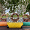 Retro Bamboo Woven Rattan Bag Summer Beach Tote