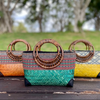 Retro Bamboo Woven Rattan Bag Summer Beach Tote