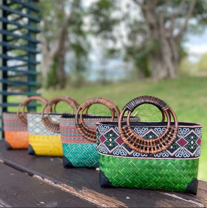 Retro Bamboo Woven Rattan Bag Summer Beach Tote