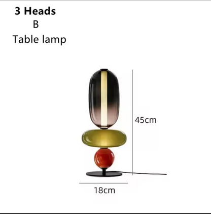 Nordic Design Colorful Glass Table Lamp LED for Bedroom